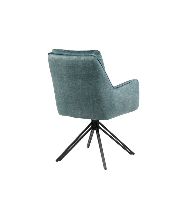 Invicta Interior Draaibare fauteuil PROMETHEUS 180° met armleuningen vogue velours fluweel petrol