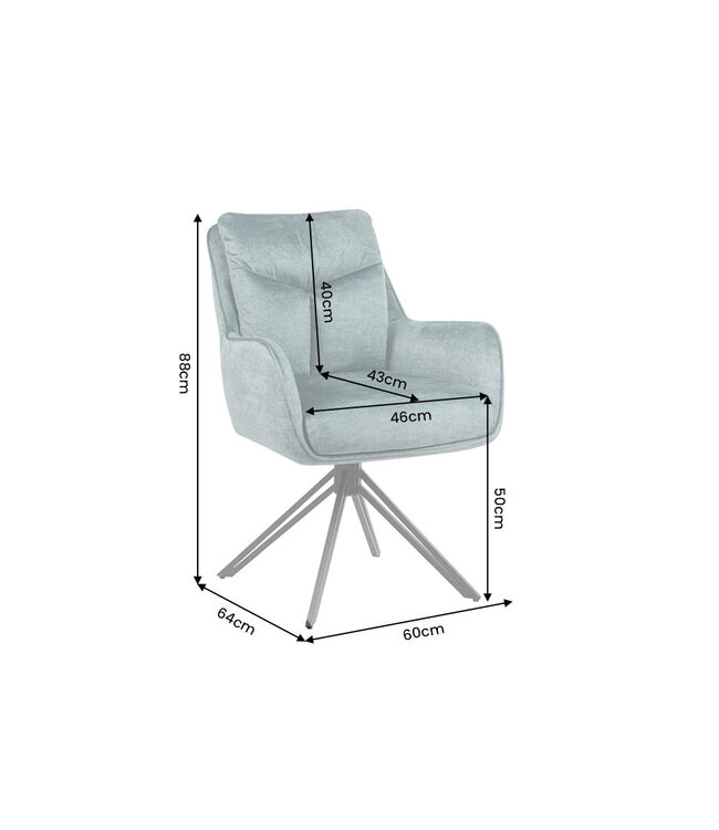 Invicta Interior Draaibare fauteuil PROMETHEUS 180° met armleuningen vogue velours fluweel petrol