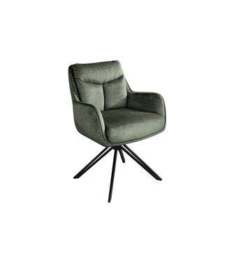 Invicta Interior Swivel chair PROMETHEUS draaibaar 180° met armleuningen groen