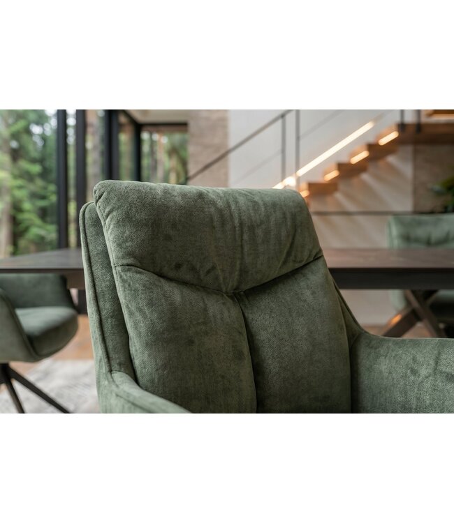 Invicta Interior Swivel chair PROMETHEUS draaibaar 180° met armleuningen groen