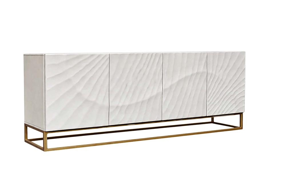 Dressoir SCORPION 180cm 3D mangohout wit goud