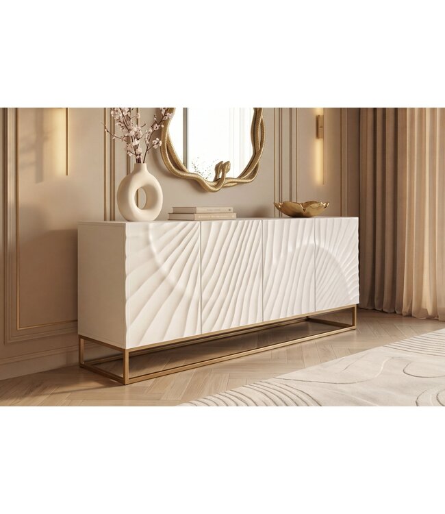 Invicta Interior Dressoir SCORPION 180cm 3D mangohout wit goud