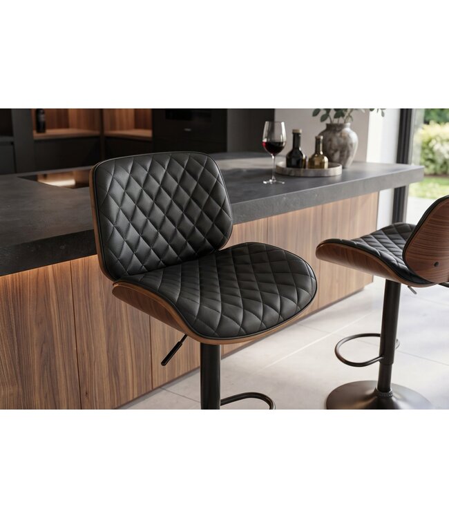 Invicta Interior Barkruk CHICAGO 360° 89-111cm essenfineer kunstleer zwart bruin