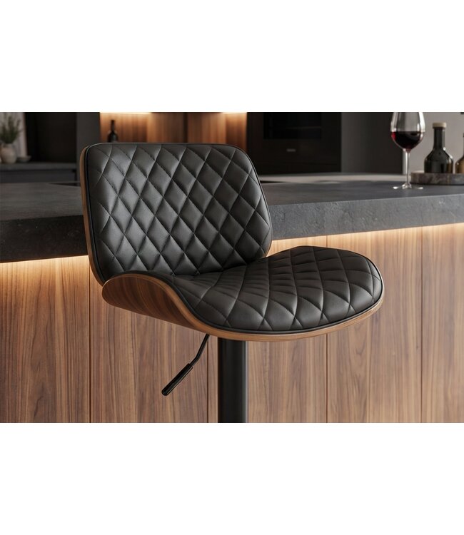 Invicta Interior Barkruk CHICAGO 360° 89-111cm essenfineer kunstleer zwart bruin