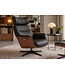Invicta Interior Draaifauteuil VOGUE 360° verstelbare rugleuning fineer kunstleer zwart bruin