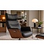 Invicta Interior Draaifauteuil VOGUE 360° verstelbare rugleuning fineer kunstleer zwart bruin