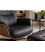 Invicta Interior Draaifauteuil VOGUE 360° verstelbare rugleuning fineer kunstleer zwart bruin