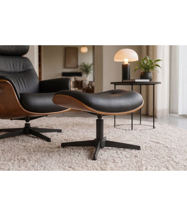 Invicta Interior Draaibare kruk VOGUE 360° populierfineer kunstleer zwart bruin