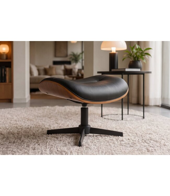 Invicta Interior Draaibare kruk VOGUE 360° populierfineer kunstleer zwart bruin