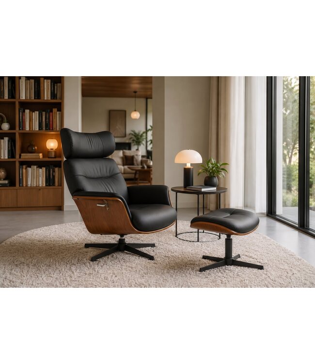 Invicta Interior Draaibare kruk VOGUE 360° populierfineer kunstleer zwart bruin