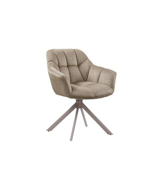 Invicta Interior Draaibare fauteuil PAPILLON roteerbaar 180° met armleuningen fluweel beige greige