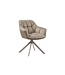 Invicta Interior Draaibare fauteuil PAPILLON roteerbaar 180° met armleuningen fluweel beige greige