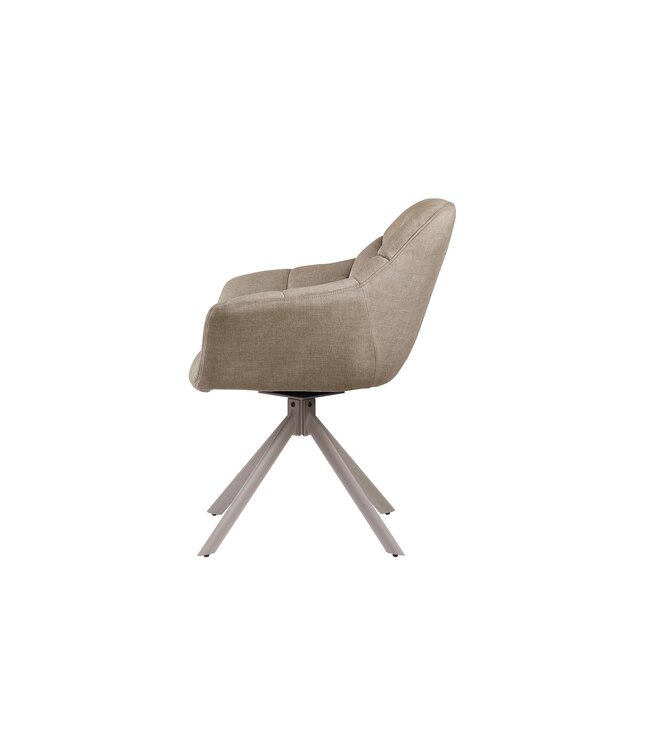 Invicta Interior Draaibare fauteuil PAPILLON roteerbaar 180° met armleuningen fluweel beige greige