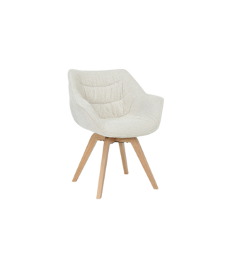 Invicta Interior Fauteuil THE DUTCH COMFORT 180° auto-return met armleuningen bouclé tweed zacht beige natuurlijk