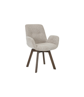 Invicta Interior Draaibare stoel BALTIC 360° met armleuningen bouclé tweed zacht taupe bruin