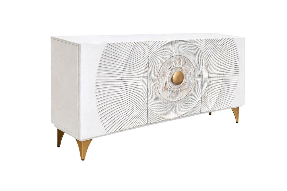 Dressoir GOLDEN SUNSET 140cm 3D mangohout wit
