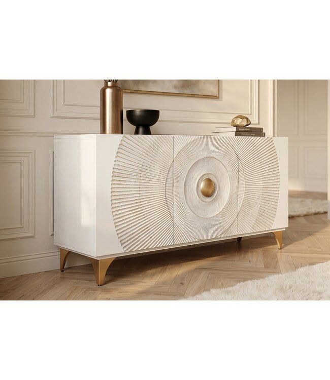 Invicta Interior Dressoir GOLDEN SUNSET 140cm 3D mangohout wit
