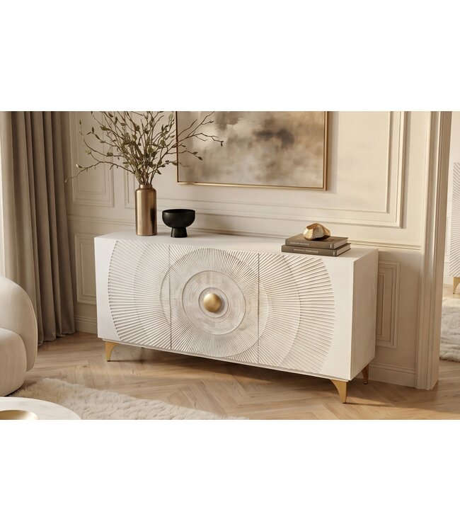 Invicta Interior Dressoir GOLDEN SUNSET 140cm 3D mangohout wit
