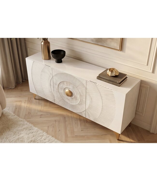 Invicta Interior Dressoir GOLDEN SUNSET 140cm 3D mangohout wit