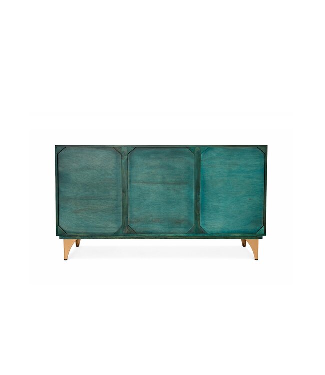 Invicta Interior Dressoir GOLDEN SUNSET 140cm 3D mangohout turquoise