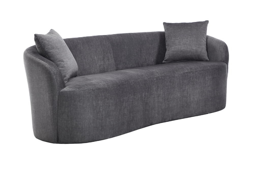 Tweepersoonsbank ELEMENTAL 180cm fluweel grafiet grijs - 48881