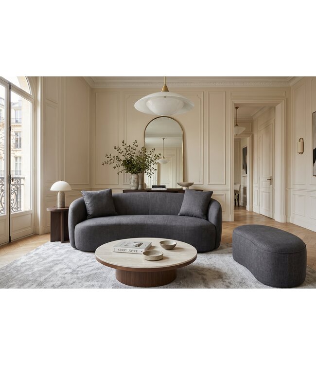 Invicta Interior Tweepersoonsbank ELEMENTAL 180cm fluweel grafiet grijs