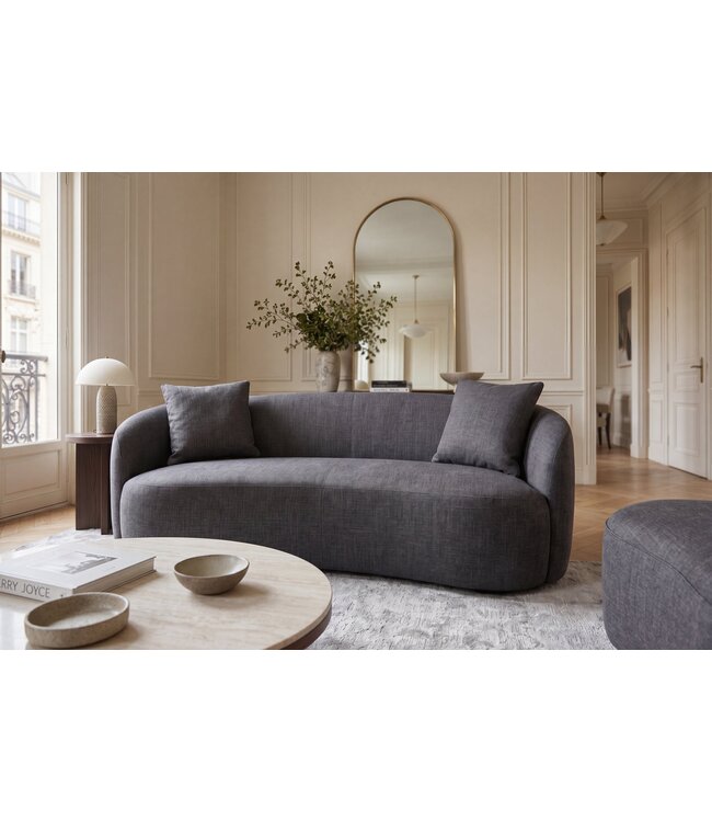 Invicta Interior Tweepersoonsbank ELEMENTAL 180cm fluweel grafiet grijs