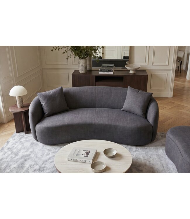 Invicta Interior Tweepersoonsbank ELEMENTAL 180cm fluweel grafiet grijs