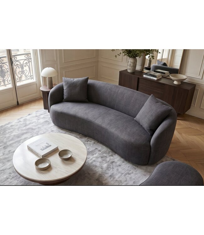 Invicta Interior Tweepersoonsbank ELEMENTAL 180cm fluweel grafiet grijs