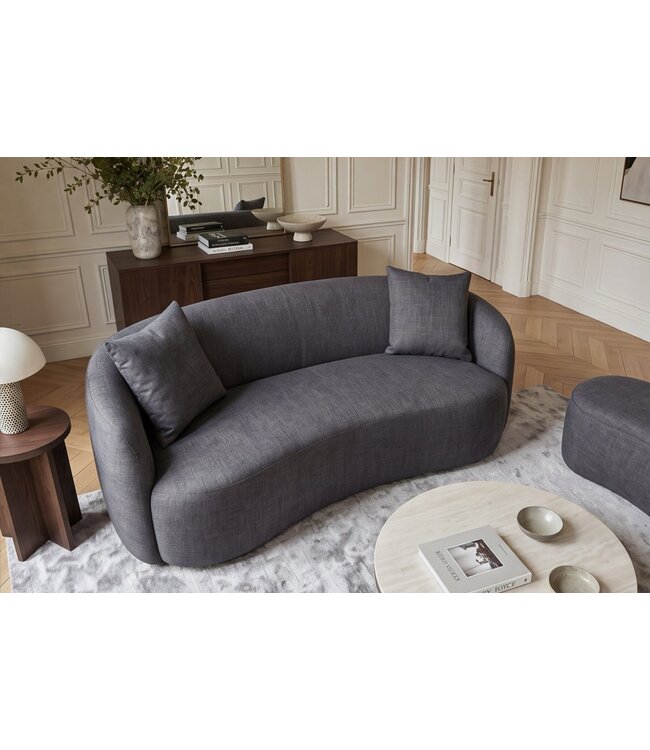 Invicta Interior Tweepersoonsbank ELEMENTAL 180cm fluweel grafiet grijs