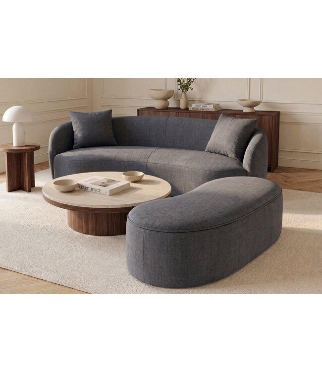 Invicta Interior Opbergbank ELEMENTAL 120cm bekleed fluweel grafietgrijs met opbergruimte