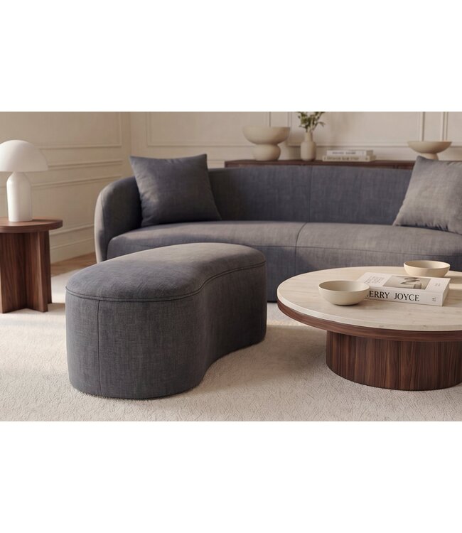 Invicta Interior Opbergbank ELEMENTAL 120cm bekleed fluweel grafietgrijs met opbergruimte