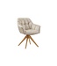Invicta Interior Draaibare fauteuil PAPILLON 180° met armleuningen fluweel beige eik