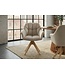 Invicta Interior Draaibare fauteuil PAPILLON 180° met armleuningen fluweel beige eik