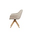Invicta Interior Draaibare fauteuil PAPILLON 180° met armleuningen fluweel beige eik