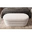Invicta Interior Bankje VOGUE 85cm ovaal bekleed met opbergruimte bouclé wit