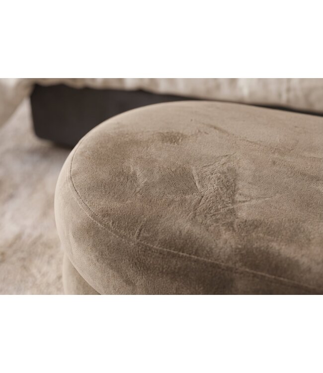 Invicta Interior Bankje met opbergruimte VOGUE 85cm ovaal bekleed fluweel champagne