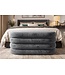 Invicta Interior Bankje VOGUE 85cm ovaal bekleed met opbergvak fluweel grijs
