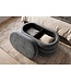 Invicta Interior Bankje VOGUE 85cm ovaal bekleed met opbergvak fluweel grijs