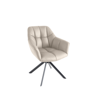 Invicta Interior Draaibare fauteuil PAPILLON roteerbaar 180° met armleuningen leder beige