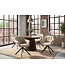 Invicta Interior Draaibare fauteuil PAPILLON roteerbaar 180° met armleuningen leder beige