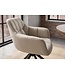 Invicta Interior Draaibare fauteuil PAPILLON roteerbaar 180° met armleuningen leder beige