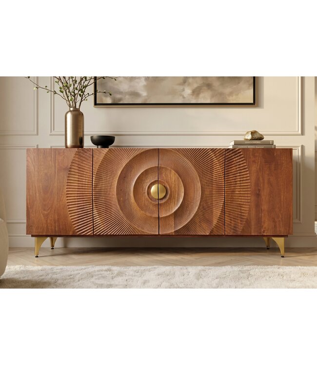 Invicta Interior Dressoir GOLDEN SUNSET 180cm 3D mango wood bruin