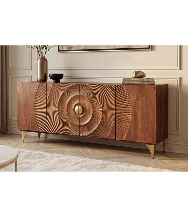 Invicta Interior Dressoir GOLDEN SUNSET 180cm 3D mango wood bruin