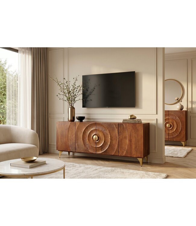 Invicta Interior Dressoir GOLDEN SUNSET 180cm 3D mango wood bruin