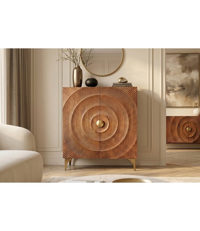 Invicta Interior Highboard GOLDEN SUNSET 120cm 3D mangohout bruin