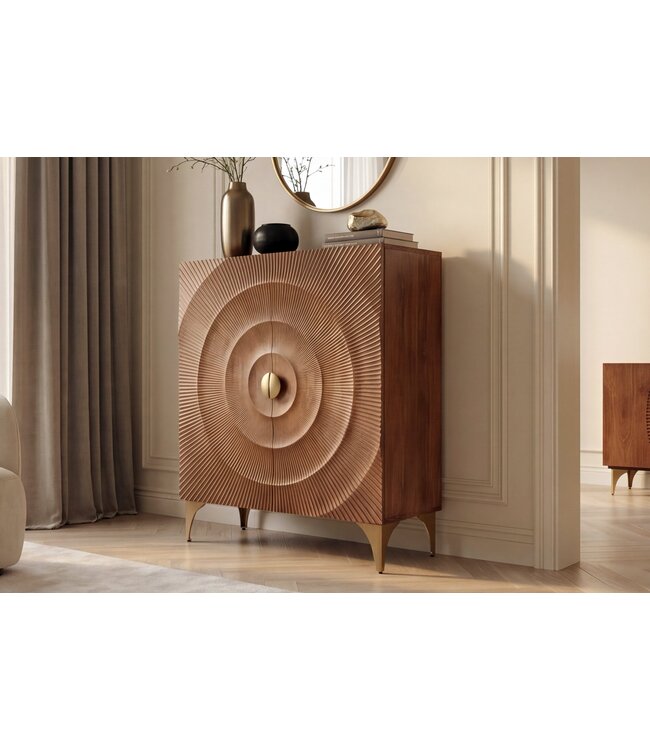 Invicta Interior Highboard GOLDEN SUNSET 120cm 3D mangohout bruin