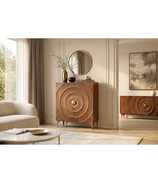 Invicta Interior Highboard GOLDEN SUNSET 120cm 3D mangohout bruin