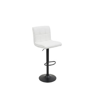 Invicta Interior Barkruk MODENA 92-116cm 360° draaibaar kunstleer wit met zwart metalen frame