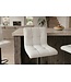 Invicta Interior Barkruk MODENA 92-116cm 360° draaibaar kunstleer wit met zwart metalen frame